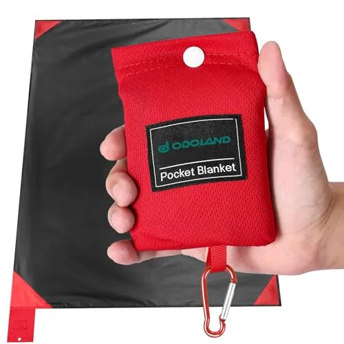Odoland Picknickdecke 110 x 160 cm Stranddecke Sandabweisende Tragbare Camingmatte Ultraleicht Kompakt Strandtuch für BBQ, Strand, Reisen, Camping und Picknick