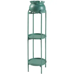 [en.casa] Blumenständer, Grün, Metall, 27x94.5x27 cm, Wohnzimmer, Wohnzimmertische, Blumenständer