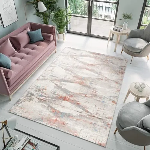 Tapiso Teppich Blau 80x150 cm - Stilvoll & Modern - Teppich aus der VALLEY-Kollektion, perfekt für stilvolle Räume. Hohe Widerstandsfähigkeit und elegantes Design schaffen Gemütlichkeit und Harmonie in jedem Zuhause.