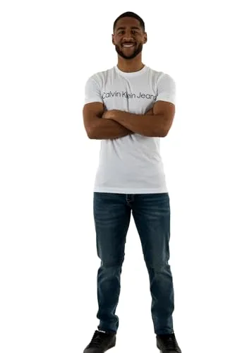 Calvin Klein Herren Core Institutional Logo Slim Tee - T-Shirts für Herren, aus hochwertigem Baumwolljersey im Slim Fit, ideal für einen modernen Look und komfortablen Tragekomfort.