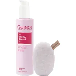 GUINOT Lait Hydra Beauté Milk 300ml + Waschie - Ganzkörperpflege mit nährendem Shea-Öl und feuchtigkeitsspendendem Feigenextrakt, für zarte und hydratisierte Haut. Inklusive nachhaltigem Waschie für sanfte Reinigung und bis zu 100-mal wiederverwendbar.