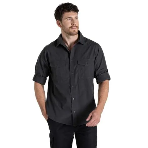 Craghoppers Herren Expert Kiwi Langarmshirt - Funktionsunterwäsche: Hochwertiges Outdoor-Hemd aus recyceltem Material, bietet Mückenschutz durch dichte Webart und hat eine praktische Sicherheitstasche.