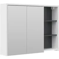 Vicco Badezimmerspiegelschrank Viola, Anthrazit/Weiß, 100 x 75 cm - Spiegelschränke mit zwei Spiegeltüren und vielseitigen Stauraumoptionen, ideal für eine stilvolle und funktionale Badezimmergestaltung.