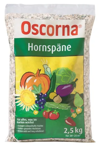 Oscorna Hornspäne - Natürlicher Stickstoffdünger 2,5 Kg - Dünger für Bäume mit Langzeitwirkung, organisch und ideal für alle Pflanzenarten, sorgt für gesundes Wachstum.