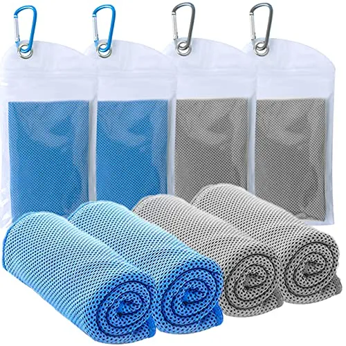 SZELAM Kühlendes Handtuch, 4 Packungen Weiches, Atmungsaktives Mikrofaser-Handtuch für Yoga, Fitnessstudio, Training, Sport, Fitness, Laufen, Camping, Wandern (40