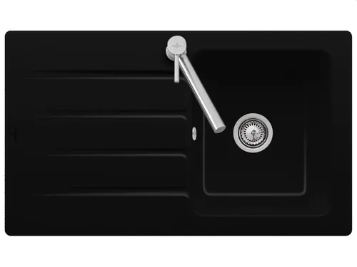 Villeroy & Boch Architectura 50 Chromit Keramikspüle - Elegante Einbauspüle aus Keramik mit Handbetätigung, ideal für Unterschränke ab 50 cm, Maße: 86 x 51 cm, pflegeleicht dank ceramicplus-Oberfläche.