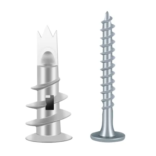 Stück Gipskartondübel, Selbstbohrender Rigipsdübel, Metall Hohlraumdübel, Dübel mit Schrauben, zur Befestigung in Stein, Ziegeln, Beton, Gipsbauplatten Uvm 50
