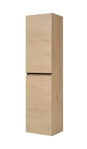 3E 3xE living.com Badezimmerschrank Badhochschrank, helle Eiche, 35 x 136 x 27 cm