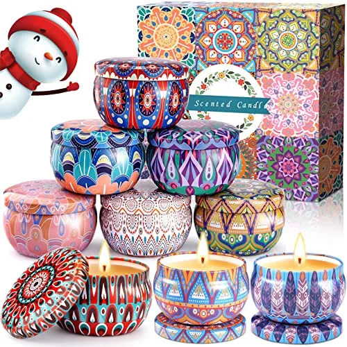 VIPNAJI Duftkerzen Geschenkset für Damen, 9 Pack Natürliches Sojawachs Aromatherapie Kerzen für Muttertag,Geburtstag, Valentinstag, Weihnachten, Bad, Yoga, Stressabbau und Entspannung des Körpers