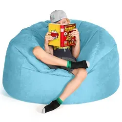 Green Bean Jumbo Max Riesensitzsack – XXL Sitzsack mit Memory-Schaum Flockenfüllung in Hellblau - Sitzsäcke – Maximaler Komfort durch Memory-Schaum, waschbarer flauschiger Veloursbezug und ideal für entspannte Stunden in jedem Raum.