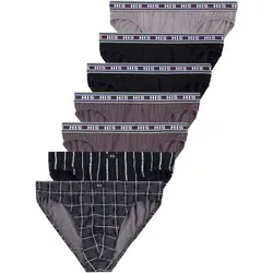 H.I.S Herren Slips 7er Pack - Bequeme Herrenunterhosen aus 95% Baumwolle und 5% Elasthan, körpernaher Schnitt mit gestreiftem Design, ideal für den täglichen Komfort.