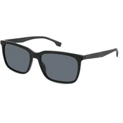 Boss 1579/S Herren-Sonnenbrille - Stilvolle Vollrand-Eckige Acetat-Gestell - Sportbrillen mit hochwertigem Acetat-Gestell in Schwarz und grauen Gläsern für besten UV-Schutz und trendigen Look.