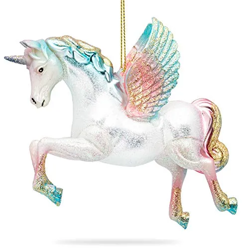 SIKORA Christbaumschmuck BS462 Einhorn Glas Figur von SIKORA