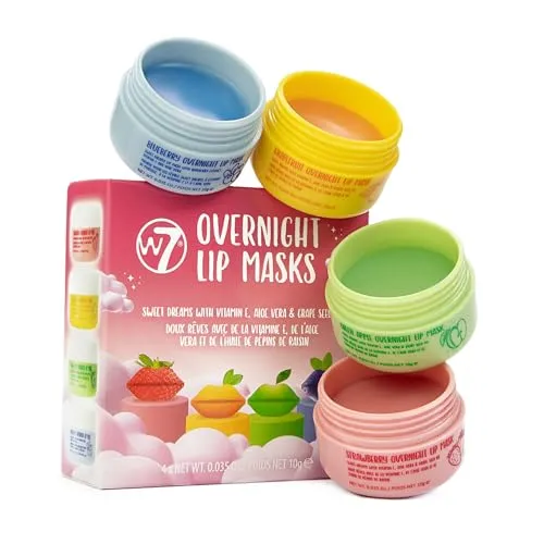 W7 Sweet Dreams Lippenschlafmaske - 4er Pack - Vitamin E, Aloe Vera und Traubenkernöl – Für hydratisierte, volle und unwiderstehliche Lippen