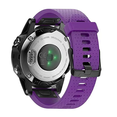 NotoCity für Garmin Fenix 6s/5s/7s Armband, für Garmin Fenix 6s pro Armband, 20mm Silikon Armband für Garmin Fenix 5s Plus/7s Pro, Quickfit Ersatzarmband(Lila)