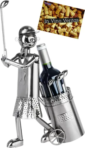 BRUBAKER Flaschenhalter Golfspielerin in silber von BRUBAKER