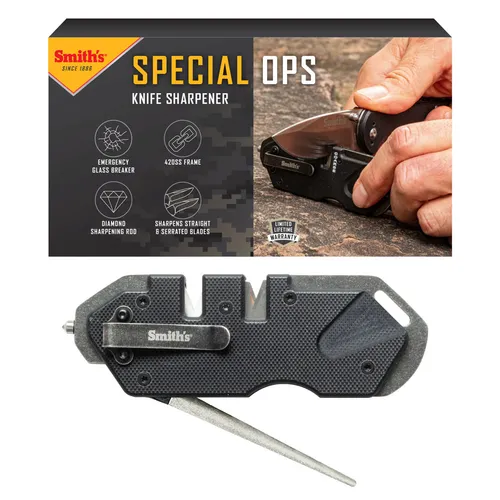 Smith´s Sharpener PP1-Tactical 2-stage Messerschärfer mit Diamantstab, schwarz