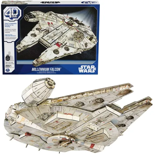 4D Puzzle Star Wars Millennium Falcon - 3D Modell zum Zusammenbauen - Detailliertes 3D Puzzle mit 101-500 Teilen, ideal für Star Wars Fans und Modellbauer, die ihre Kreativität entfalten möchten.