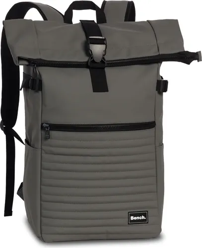 Bench Rucksack Hydro Rolltop Quilted 24l dunkelgrau - Stylischer Rucksack mit rollbarem Hauptfach, gepolstertem Laptopfach und wasserabweisendem Material – ideal für Schule, Uni oder Freizeit.