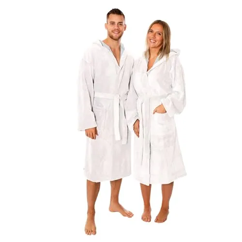 Bademantel MADRID Weiss XL für Herren - Herren Bademantel in Weiß, Größe XL, aus hochwertigem Material für ultimativen Komfort und Stil nach dem Baden.