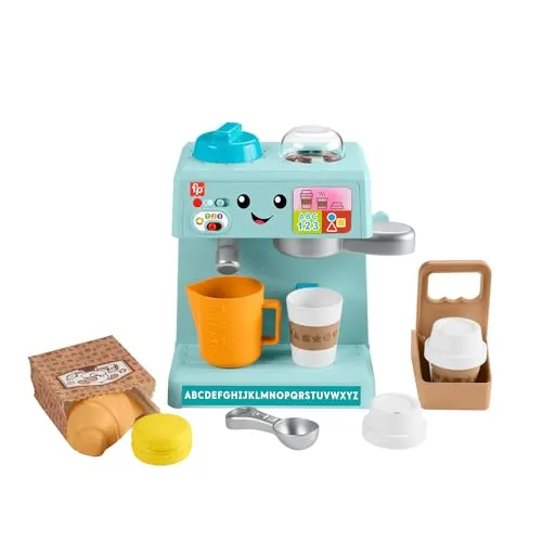 Fisher-Price Kleinkinderspielzeug Mein Barista-Set mit Lernstufen und 10 Teilen, ab 18 Monaten, mehrsprachige Version, HYT00