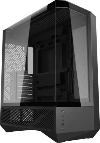 Darkflash DY460 Computergehäuse mit 4 ARGB-Lüftern - Schwarz - Das Darkflash DY460 Gehäuse (Schwarz) bietet viel Platz für Gamer und PC-Bauer. Mit stylischen Glaselementen und einem durchdachten Design sorgt es für optimale Kühlung und einfachen Zugang zu Anschlüssen.