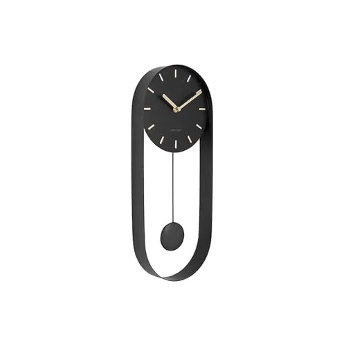 Karlsson Moderne Wanduhren KA5822BK - Elegante schwarze Wanduhr - Stylische schwarze Wanduhr mit modernem Design, ideal für jedes Zuhause. Maße: 20 x 5 x 50 cm, perfekt für eine zeitgemäße Raumgestaltung.