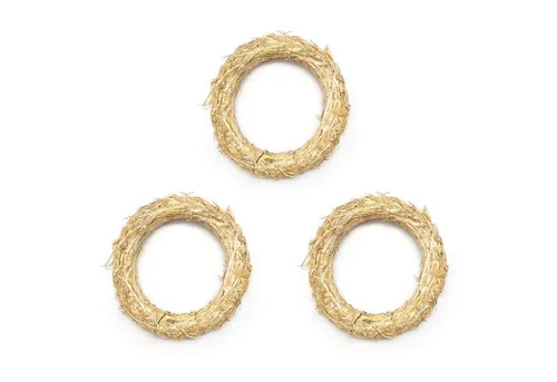 DekoPrinz® Bastelkranz Natur Strohkranz / Strohrömer Rohling, Ø25 cm, 4 cm Stärke