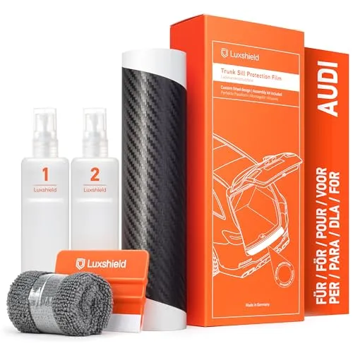 Luxshield Ladekantenschutz Folie für Audi Q2 GA I 2016-2020 - Stoßstangenschutz, Kratzschutz, Lackschutzfolie - Carbon Schwarz