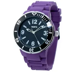 WATXANDCO RWA1300-C1520 Armbanduhr – Schwarz mit lila Armband