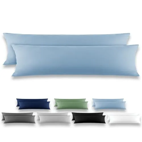 REDKEY Seitenschläferkissen Bezug 40x145 cm 2er Set Kopfkissenbezug