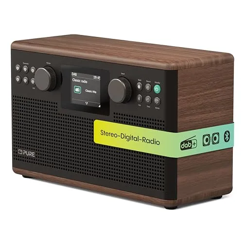 Pure Classic H6 Hi‑Fi Stereoanlage - Hifi & Audio mit echtem Stereo Sound – 2×15 W Leistung und Bluetooth 5.3 für flexibles Streaming, ideal für Musik, Talk und Podcasts in jedem Raum.