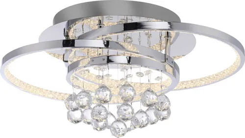 Paul Neuhaus LED Deckenleuchte Kristall dimmbar - Moderne Deckenleuchte mit warmweißer LED-Beleuchtung (3000K) und transparenten Kristallen, ideal für Wohn- und Schlafzimmer. Dimmbar in 3 Stufen per Wandschalter für individuelle Lichtgestaltung.