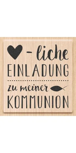 Holzstempel Herzliche Einladung Kommunion