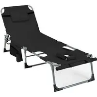 COSTWAY Klappbare Sonnenliege mit Gesichtsöffnung - Gartenliege mit 5-fach verstellbarer Rückenlehne und abnehmbarem Kissen, ideal für entspannte Stunden am Strand oder im Garten. Faltbar und leicht für einfachen Transport.