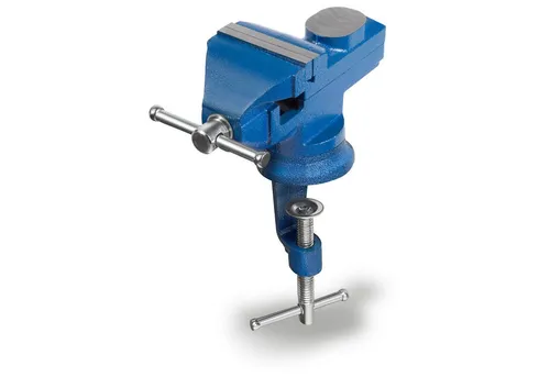 EBERTH Schraubstock Mini Schraubstock mit Tischklemme, 360° drehbar, kleiner Tischschraubstock mit 60 mm Spannbackenbreite