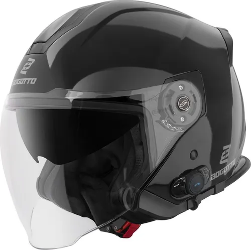 Bogotto Motorradhelm H586 BT Solid Bluetooth Jethelm, integriertes Kommunikationssystem,integriertes Sonnenvisier