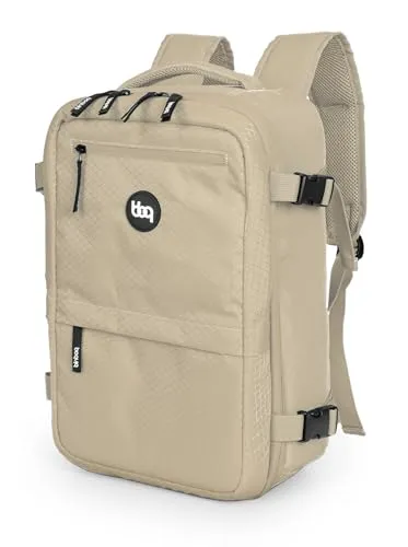 blnbag M6 - Handgepäck Reiserucksack 40x20x25 cm Ryanair robuster Rucksack mit Laptop-Fach, Flugzeug Underseater Rucksack Carry-On 20 L, Tagesrucksack, Freizeit, Uni, Reisen, Champagner