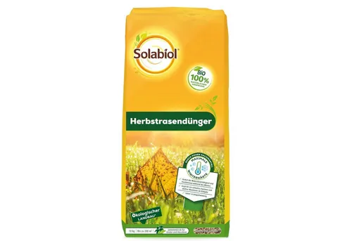 Solabiol Herbstrasendünger 10 kg - Kaliumreicher Spezialdünger für gesunden Rasen, ideal für ökologische Anbau und einfache Anwendung
