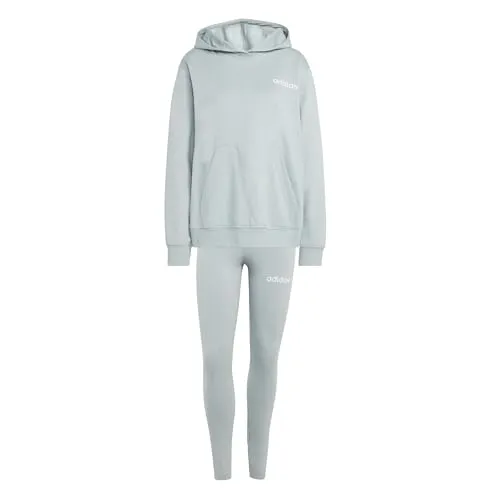 adidas Damen Freizeit Trainingsanzug, Wonder Sage, XL - Bequemer Trainingsanzug mit locker geschnittenem Oberteil und enganliegender Hose. Der Pullover mit Kapuze und Kängurutasche sorgt für höchsten Tragekomfort und Stil.