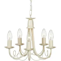 Kronleuchter Minster, 5 Lichter, Elfenbein/Goldpatina in gelb von Elstead Lighting