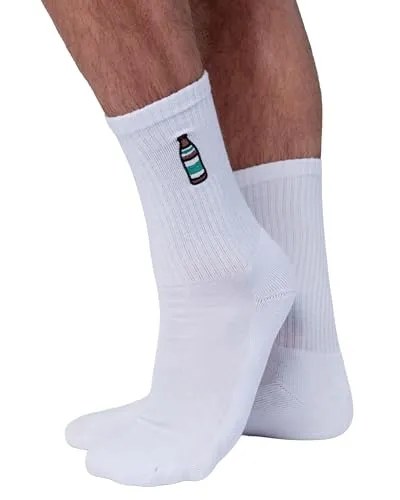 Fashion Drinks Bier Helles Crew Socks Damen & Herren aus Bio Baumwolle bestickt (42-46)