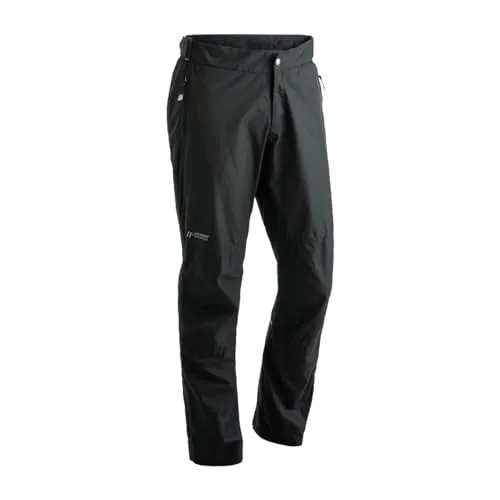 Maier Sports Regenhose Raindrop - Herren lang schwarz, Größe 56 - Wanderhose mit mTEX 10.000 für besten Wetterschutz, atmungsaktiv und PFC-frei. Ideal für nasse Touren, mit verstellbarem Beinsaum und reflektierenden Elementen für mehr Sichtbarkeit.