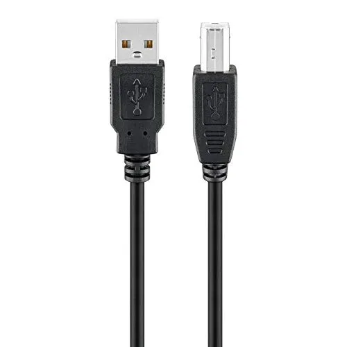 PerfectHD USB 2.0 Kabel | 5m | Druckerkabel | Datenkabel bis 0,48 Gbit/s | USB 2.0 Stecker (Typ A) > USB 2.0 Stecker (Typ B) | Verbindungskabel Anschlusskabel | Schwarz | 5 Meter