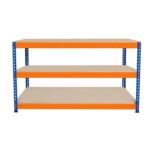 S-Rax 3-stufige Werkbank 150cm x 60cm | 300kg Tragfähigkeit & verstellbare Regale