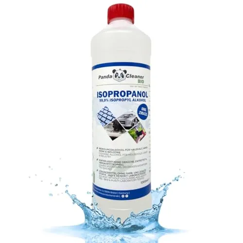 PandaCleaner Isopropanol/Reinigungsalkohol - 1000ml - Reinigungsflüssigkeit für Haushalt, Handwerk & Industrie - Mit Dosiervorrichtung