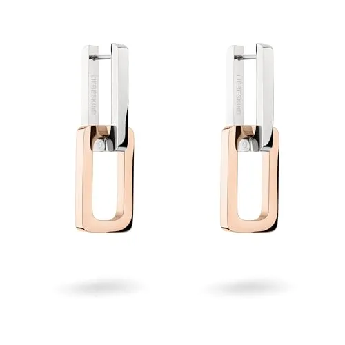 Liebeskind Berlin Ohrringe LJ-1548-E-25 Bicolor Silber, IP Roségold - Elegante Ohrringe für Damen aus Edelstahl, Bicolor-Design in IP Roségold, perfekt kombinierbar und ein ideales Geschenk für jeden Anlass.
