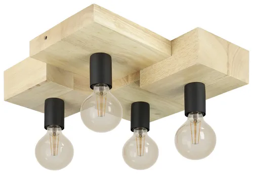 EGLO HALKIN Deckenlampe braun/schwarz - Moderne EGLO Deckenleuchte mit E27 Fassung und 40 W, ideal für stimmungsvolle Beleuchtung in jedem Raum.