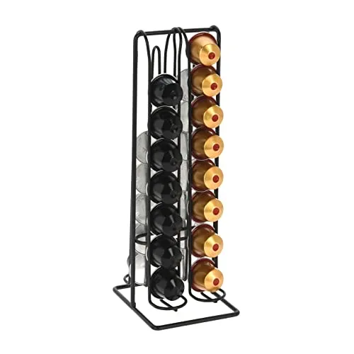 HAC24 Kapselhalter Kapselspender für Nespresso-Kapseln 32 Kaffeekapseln Kapsel Ständer Halter Spender zur Aufbewahrung Kapselständer Stahl Kaffeekapselhalter