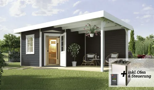 Weka Saunahaus Salo Sparset 7,5 kW BioS Anthrazit